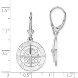 Sterling Silver Polished Compass Leverback Earrings-WBC-QE15535