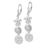 Sterling Silver Polished Sea Life Leverback Earrings-WBC-QE15563