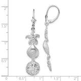 Sterling Silver Polished Sea Life Leverback Earrings-WBC-QE15563