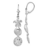 Sterling Silver Polished Sea Life Leverback Earrings-WBC-QE15563