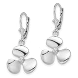 Sterling Silver Polished 3D Propeller Leverback Earrings-WBC-QE15575