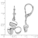 Sterling Silver Polished 3D Propeller Leverback Earrings-WBC-QE15575