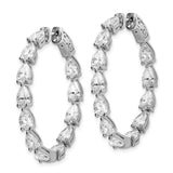 Sterling Silver CZ In/Out Teardrop Hoop Earrings-WBC-QE15617