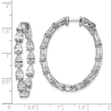 Sterling Silver CZ In/Out Teardrop Hoop Earrings-WBC-QE15617