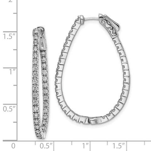Sterling Silver CZ In and Out Hoop Earrings-WBC-QE15623