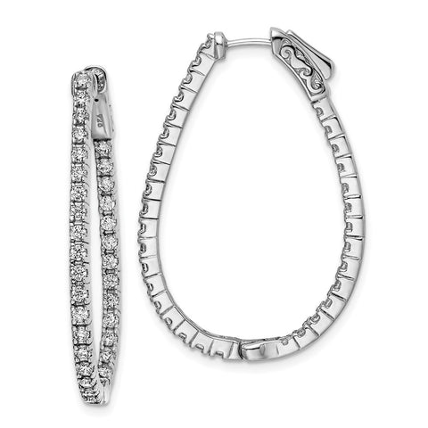 Sterling Silver CZ In and Out Hoop Earrings-WBC-QE15623