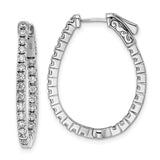 Sterling Silver CZ In and Out Hoop Earrings-WBC-QE15624