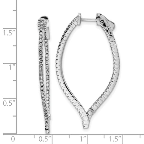 Sterling Silver CZ In and Out Earrings-WBC-QE15629