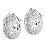 Sterling Silver Rhodium-plated Cut Out CZ Circle Earrings-WBC-QE15699