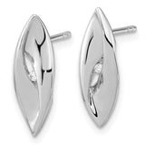 Sterling Silver Rhodium-plated Diamond Fancy Post Earrings-WBC-QE15720