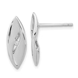 Sterling Silver Rhodium-plated Diamond Fancy Post Earrings-WBC-QE15720