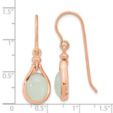 Sterling Silver Rose Gold-plated Green Chalcedony Dangle Earrings-WBC-QE15775