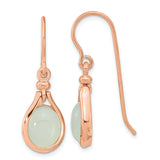 Sterling Silver Rose Gold-plated Green Chalcedony Dangle Earrings-WBC-QE15775