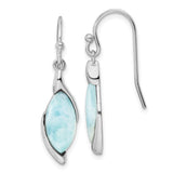 Sterling Silver Rhodium-plated Polished Larimar Dangle Earrings-WBC-QE15800