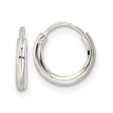 Sterling Silver Polished 1.5x10mm Endless Tube Hoop Earrings-WBC-QE15813