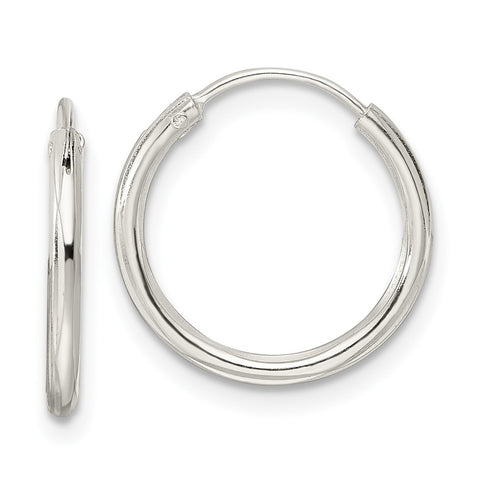 Sterling Silver Diamond-cut 1.5x15mm Endless Tube Hoop Earrings-WBC-QE15814