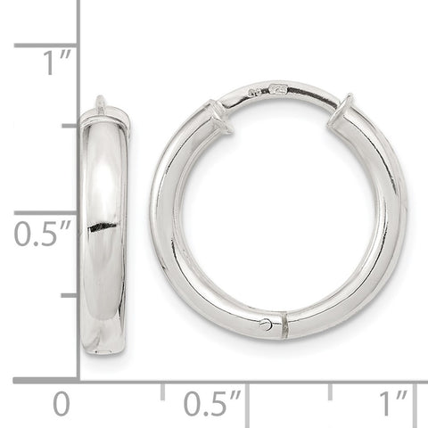 Sterling Silver Polished Hoop Earrings-WBC-QE15944