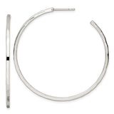 Sterling Silver Polished Hammered Hoop Earrings-WBC-QE15970