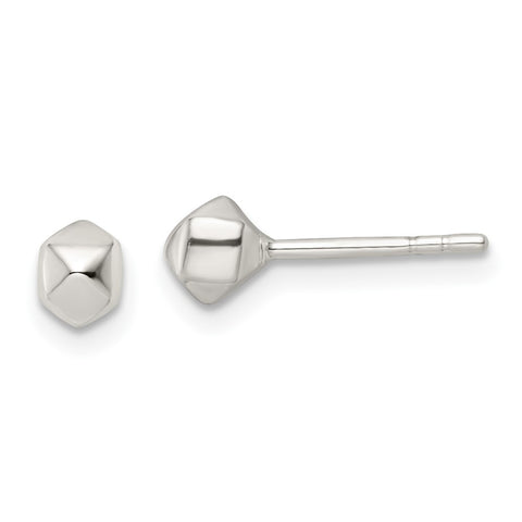 Sterling Silver Polished Geometric Shape Post Earrings-WBC-QE15990