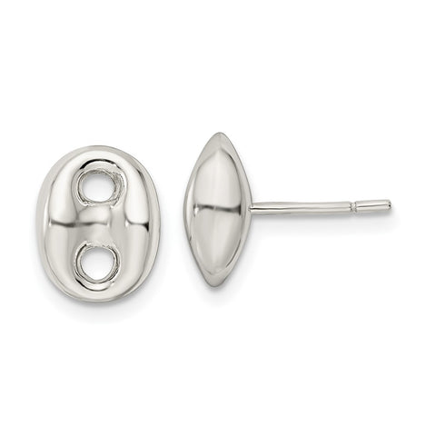 Sterling Silver Polished Oval Post Earrings-WBC-QE16027