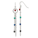Sterling Silver Swarovski Beads Chain Dangle Earrings-WBC-QE16051