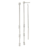Sterling Silver Chain and Bar Dangle Post Earrings-WBC-QE16053