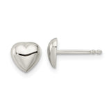 Sterling Silver Polished Heart Post Earrings-WBC-QE16420