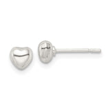 Sterling Silver Polished Puffed Heart Post Earrings-WBC-QE16421