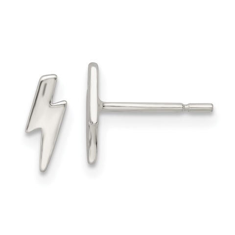 Sterling Silver Polished Tiny Lightning Post Earrings-WBC-QE16468