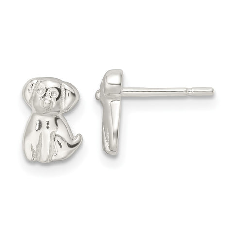 Sterling Silver Polished Puppy Post Earrings-WBC-QE16500