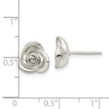 Sterling Silver Polished Rose Post Earrings-WBC-QE16527