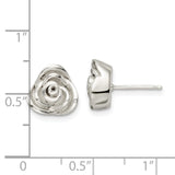 Sterling Silver Polished Rose Post Earrings-WBC-QE16528
