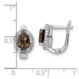 SS RH-plated 1.68t.w. Smoky Quartz/Wht Topaz Hinged Earrings-WBC-QE16644SQ