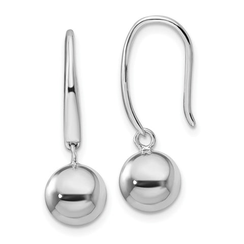 Sterling Silver Rhodium-plated Polished Dangle Ball Earrings-WBC-QE16653
