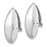 Sterling Silver Rhodium-plated Polished Oval Non-pierced Earrings-WBC-QE1819