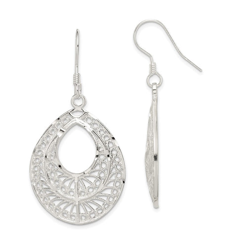 Sterling Silver Filigree Earrings-WBC-QE1