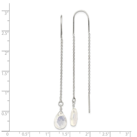 Sterling Silver Opalite Crystal Threader Earrings-WBC-QE2068