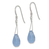 Sterling Silver Blue Quartz Crystal Earrings-WBC-QE2552