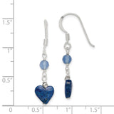 Sterling Silver Lapis/Blue Agate Antiqued Earrings-WBC-QE2571