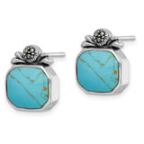 Sterling Silver Turquoise Earrings-WBC-QE2625