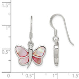 Sterling Silver Pink Shell Butterfly Earrings-WBC-QE2686