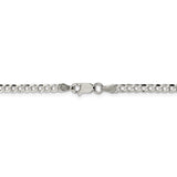 Sterling Silver 3.2mm Beveled Curb Chain-WBC-QFB080-30