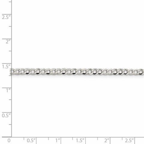 Sterling Silver 3.2mm Beveled Curb Chain-WBC-QFB080-28
