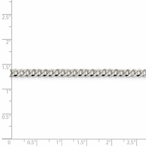 Sterling Silver 4mm Beveled Curb Chain-WBC-QFB100-30
