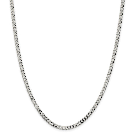 Sterling Silver 4mm Beveled Curb Chain-WBC-QFB100-20
