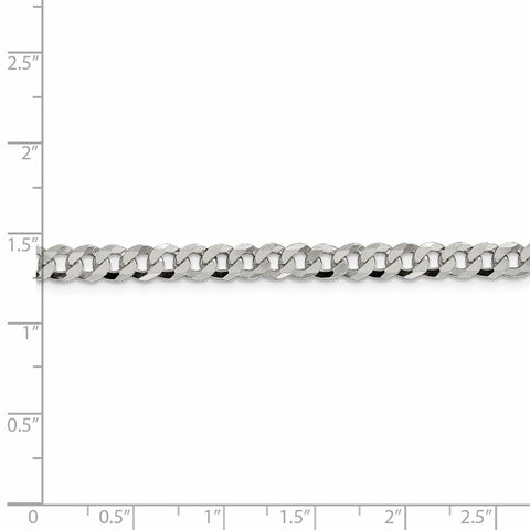 Sterling Silver 4.5mm Beveled Curb Chain-WBC-QFB120-30