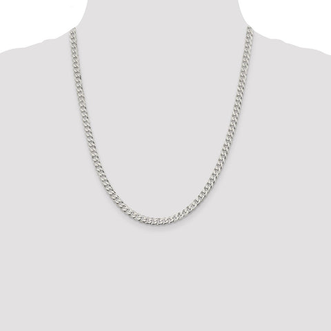 Sterling Silver 4.5mm Beveled Curb Chain-WBC-QFB120-22