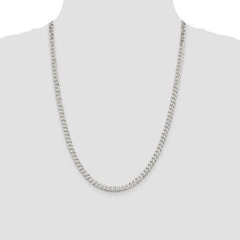 Sterling Silver 4.5mm Beveled Curb Chain-WBC-QFB120-24
