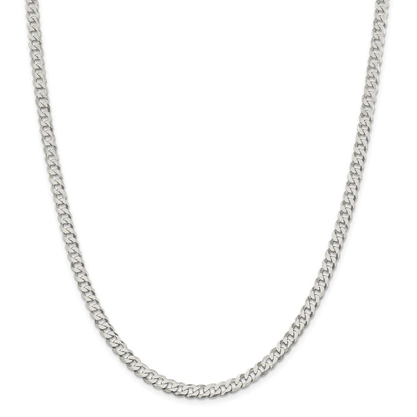 Sterling Silver 4.5mm Beveled Curb Chain-WBC-QFB120-20
