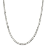 Sterling Silver 4.5mm Beveled Curb Chain-WBC-QFB120-24